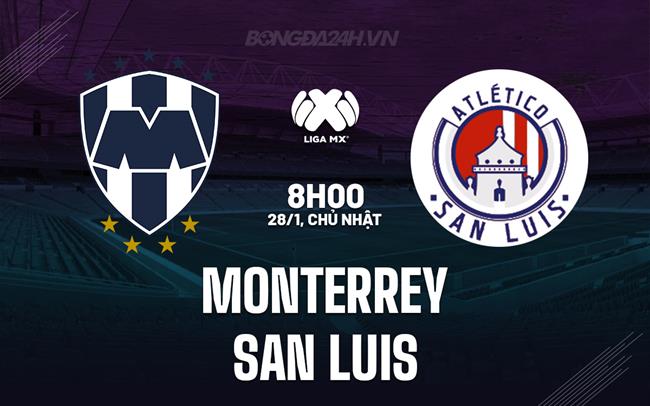 Nhận định Monterrey vs San Luis 8h00 ngày 28/1 (Giải vô địch quốc gia Mexico 2023/24)