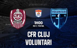 Nhận định CFR Cluj vs Voluntari 1h00 ngày 30/1 (Giải vô địch quốc gia Romania 2023/24)