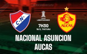 Nhận định Nacional Asuncion vs Aucas 7h30 16/02 (Copa Libertadores 2024)