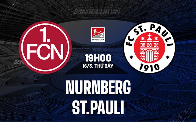 Nhận định Nurnberg vs St.Pauli 19h30 ngày 16/3 (hạng 2 Đức 2023/24)