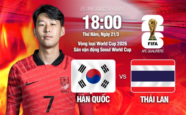 Bình luận Hàn Quốc vs Thái Lan (18h 21/3): Chủ nhà chiếm ưu thế
