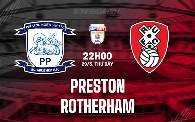 Nhận định Preston vs Rotherham, 22h00 ngày 29/3 (Giải hạng Nhất Anh 2023/24)
