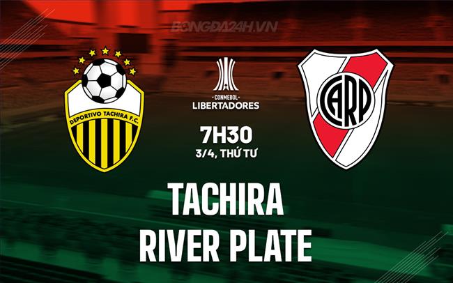 Nhận định Tachira vs River Plate 7h30 ngày 3/4 (Copa Libertadores 2024)