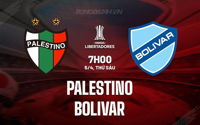 Bình luận trận đấu Palestine vs Bolivar lúc 7h00 ngày 5/4 (Copa Libertadores 2024)